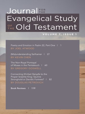 cover image of Journal for the Evangelical Study of the Old Testament, 7.1